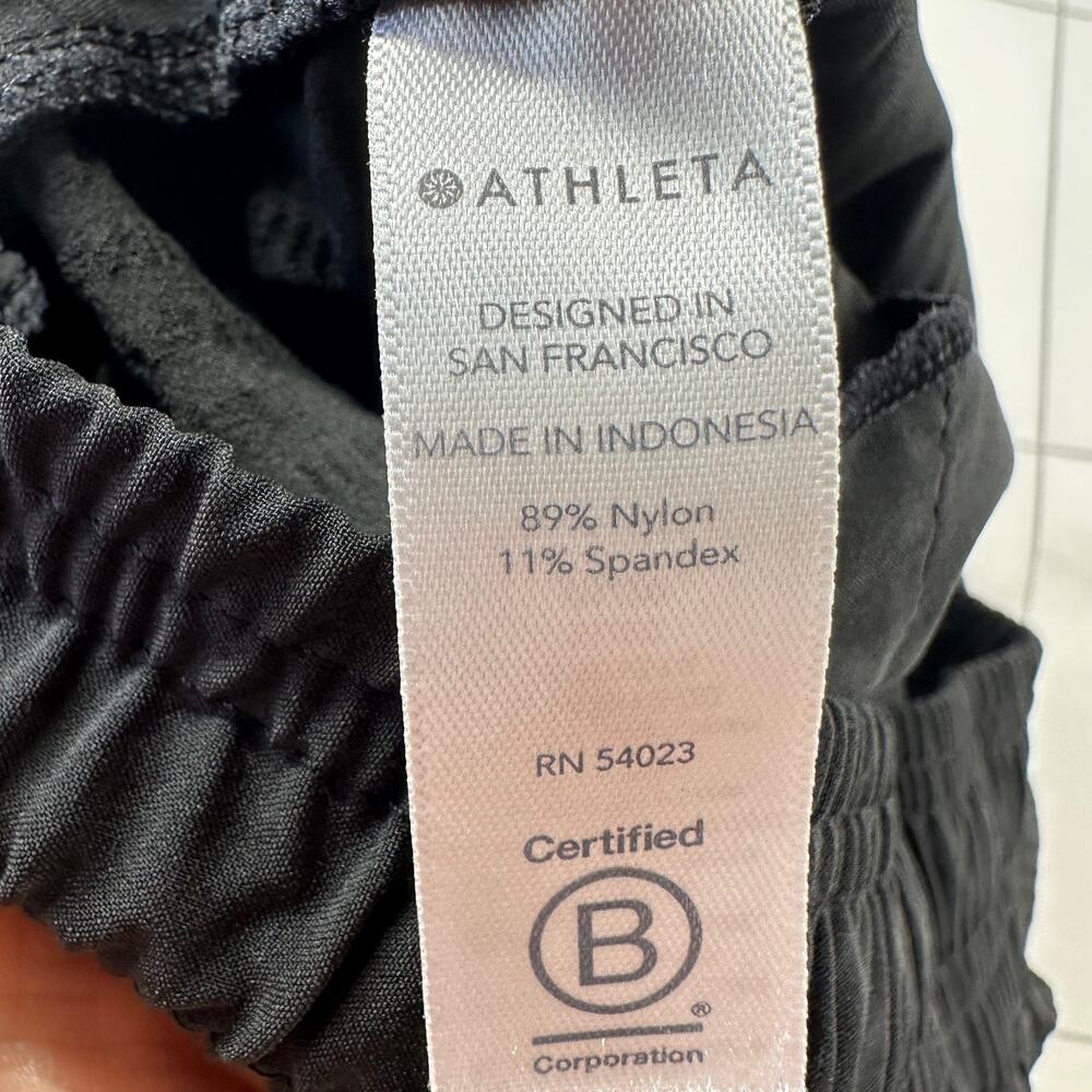Athleta Shorts Womens 6 Black Textured Brooklyn Nylon Stretch Casual Athletic - Picture 5 of 12